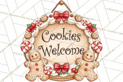 Gingerbread Christmas Signs PNG, Cute Christmas Sayings Product Image 5
