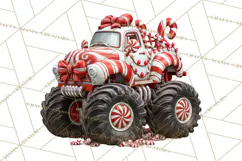 Christmas Monster Truck Clipart PNG Product Image 5