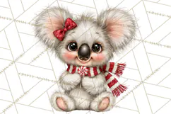 Peppermint Pals Christmas Animal Clipart PNG, Cute Candy Product Image 2
