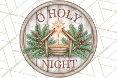 Religious Christmas Nativity Round Sign Clipart PNG Product Image 2