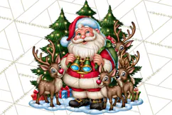 Christmas Hunting Clipart Santa Deer PNG Product Image 3