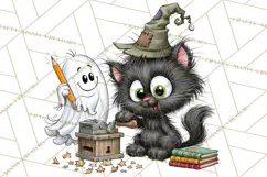 Schoolhouse Spirits, Halloween School Clipart PNG Product Image 5