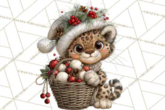 Jungle Christmas Clipart, Christmas Jungle Animals PNG Product Image 2