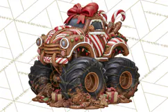 Christmas Monster Truck Clipart PNG Product Image 2