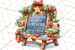 Christmas Teacher Chalkboard Quote PNG Product Image 2