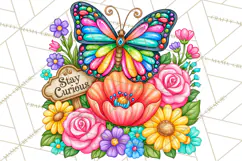 Colorful Butterfly Inspirational Clipart PNG, Floral Png Product Image 2