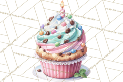 Cute Birthday Party Clipart PNG | Birthday Cake Graphics Product Image 5