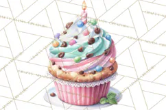 Cute Birthday Party Clipart PNG | Birthday Cake Graphics Product Image 5