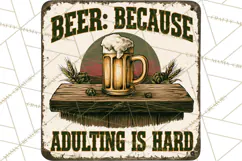 Vintage Man Cave Funny Clipart, Beer Png, Hunting, Bar Sign Product Image 2