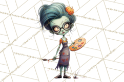 Cute Halloween Zombie Clipart PNG Product Image 5