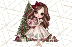 Whimsical Christmas Girls PNG Clipart, Holiday Characters Product Image 2