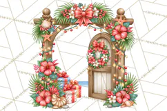 Tropical Christmas Beach Clipart PNG, Christmas Beach Decor Product Image 4