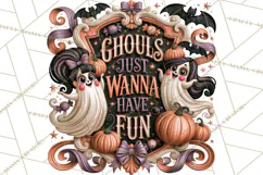 Retro Halloween Sign Clipart PNG Product Image 4