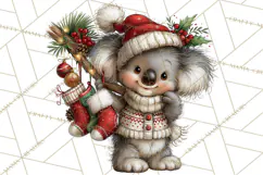 Jungle Christmas Clipart, Christmas Jungle Animals PNG Product Image 4