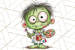 Zombie Hollow Cute Zombie Halloween Clipart PNG Product Image 4