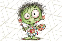 Zombie Hollow Cute Zombie Halloween Clipart PNG Product Image 4