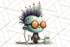 Cute Halloween Zombie Clipart PNG Product Image 3