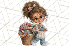 Patchwork Village Clipart PNG, Quilting Seamstress Quilt Product Image 2
