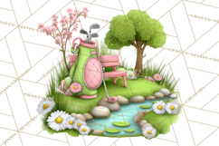 Whimsical Country Club Golf Clipart Argyle PNG Product Image 3