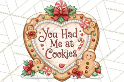 Gingerbread Christmas Signs PNG, Cute Christmas Sayings Product Image 3