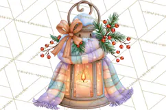 Highland Cow Christmas Village Clipart, Christmas Cow PNG Product Image 3