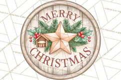 Religious Christmas Nativity Round Sign Clipart PNG Product Image 3