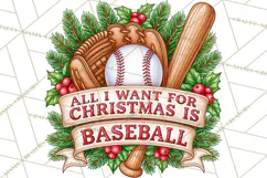 Christmas Baseball Clipart PNG Product Image 3