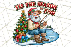 Christmas Fishing Clipart PNG Product Image 3