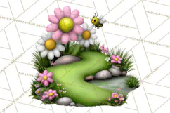 Whimsical Country Club Golf Clipart Argyle PNG Product Image 2