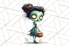 Cute Halloween Zombie Clipart PNG Product Image 2