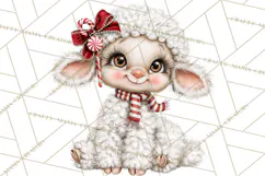 Peppermint Pals Christmas Animal Clipart PNG, Cute Candy Product Image 3
