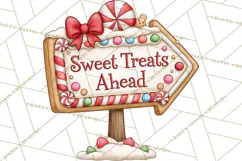 Gingerbread Christmas Signs PNG, Cute Christmas Sayings Product Image 4