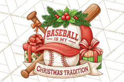 Christmas Baseball Clipart PNG Product Image 4