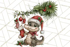 Jungle Christmas Clipart, Christmas Jungle Animals PNG Product Image 4