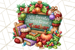 Christmas Teacher Chalkboard Quote PNG Product Image 4