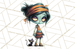 Cute Halloween Zombie Clipart PNG Product Image 3