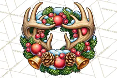 Christmas Hunting Clipart Santa Deer PNG Product Image 5