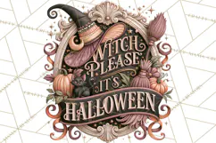 Retro Halloween Sign Clipart PNG Product Image 4