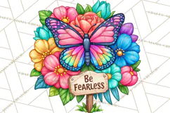 Colorful Butterfly Inspirational Clipart PNG, Floral Png Product Image 4
