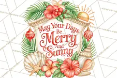 Tropical Christmas Beach Signs PNG, Christmas Quotes, Beach Product Image 4