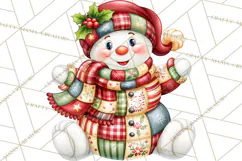 Patterned Snowman Christmas Clipart PNG Product Image 4