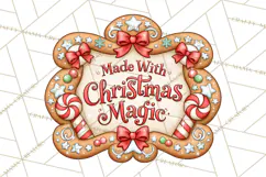 Gingerbread Christmas Signs PNG, Cute Christmas Sayings Product Image 5
