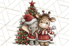 Jungle Christmas Clipart, Christmas Jungle Animals PNG Product Image 5