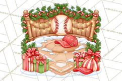 Christmas Baseball Clipart PNG Product Image 5