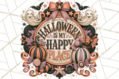 Retro Halloween Sign Clipart PNG Product Image 5