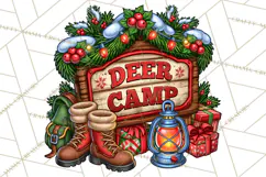 Christmas Hunting Clipart Santa Deer PNG Product Image 2