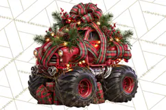 Christmas Monster Truck Clipart PNG Product Image 5