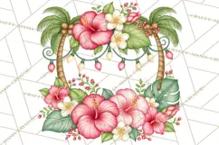 Tropical Christmas Beach Clipart PNG, Christmas Beach Decor Product Image 5