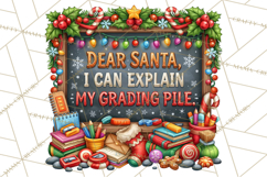 Christmas Teacher Chalkboard Quote PNG Product Image 5