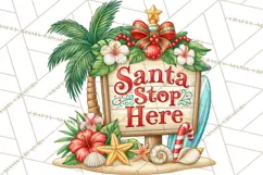 Tropical Christmas Beach Signs PNG, Christmas Quotes, Beach Product Image 5